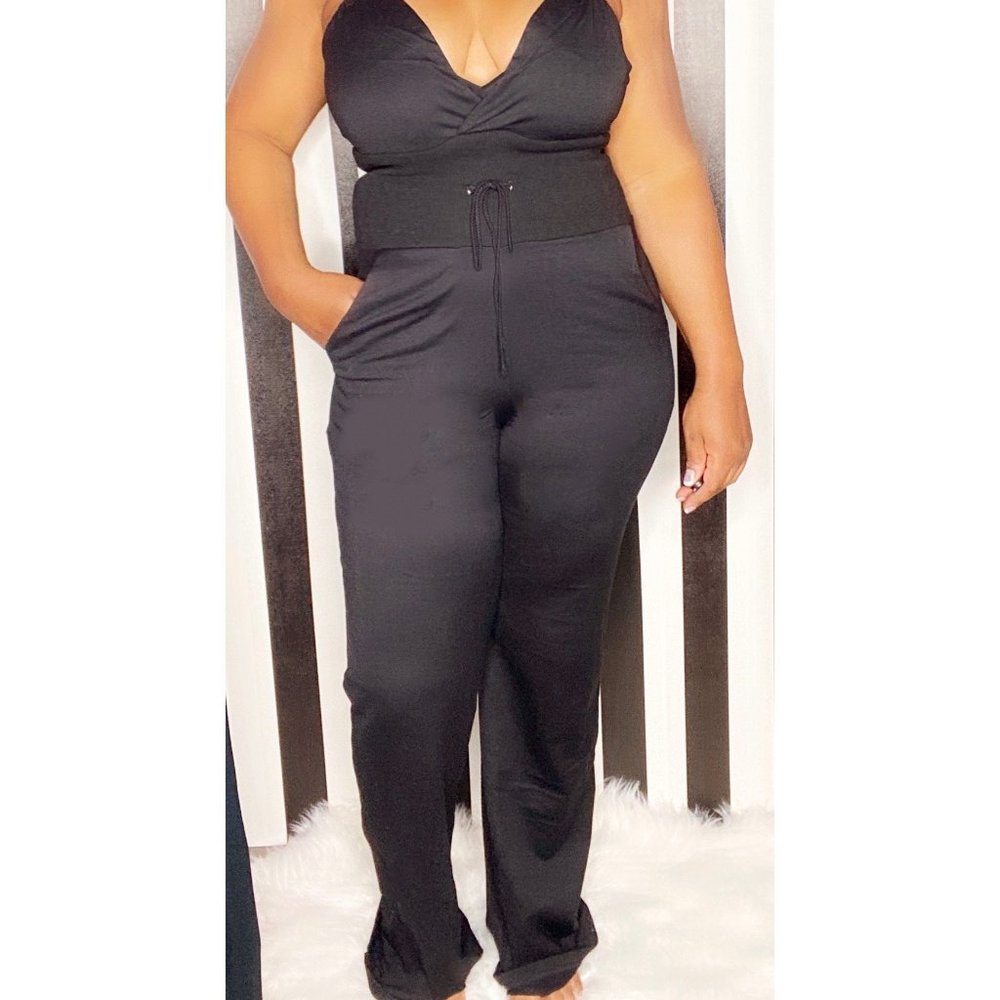 HALTER V NECK JUMPSUIT
